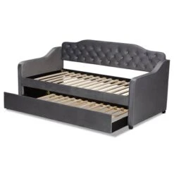 Freda Velvet Fabric Upholstered Button Tufted Daybed With Trundle - Baxton Studio 14 Freda Velvet Fabric Upholstered Button Tufted Daybed With Trundle - Baxton Studio -Home Furniture Shop-Baxton Studio GUEST f0b7cd71 135e 402f b2d6 edda20446dfa