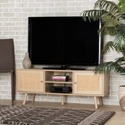 Sebille Wood With Natural Rattan 2 Door TV Stand For TVs Up To 45" Light Brown - Baxton Studio 17 Sebille Wood With Natural Rattan 2 Door TV Stand For TVs Up To 45" Light Brown - Baxton Studio -Home Furniture Shop-Baxton Studio GUEST f167fa22 f747 4999 b0fb 533cb878199c