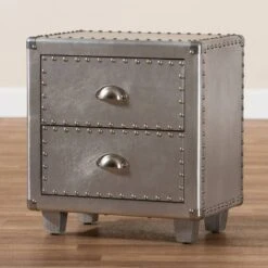 2 Drawer Davet Metal Nightstand Silver - Baxton Studio 16 2 Drawer Davet Metal Nightstand Silver - Baxton Studio -Home Furniture Shop-Baxton Studio GUEST f17aa328 7a6a 4de1 a9de 4caf95bef6c9