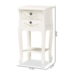 Eliya Wood 2 Drawer Nightstand White - Baxton Studio -Home Furniture Shop-Baxton Studio GUEST f1f5d01f bec4 4217 b1c4 fb0ec0dd067e