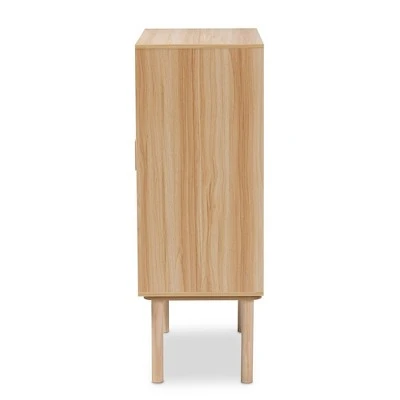 Maclean Rattan Wood 2 Door Storage Cabinet Natural/Brown - Baxton Studio 7 Maclean Rattan Wood 2 Door Storage Cabinet Natural/Brown - Baxton Studio - Image 5