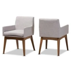 Set Of 2 Nexus Mid Century Modern Walnut Wood Fabric Upholstered Dining Armchair - Baxton Studio -Home Furniture Shop-Baxton Studio GUEST f22bdeda 32b2 48cf a3dd 87fe6d0061fb