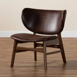 Marcos Faux Leather And Wood Living Room Accent Chair Dark Brown/Walnut Brown - Baxton Studio 16 Marcos Faux Leather And Wood Living Room Accent Chair Dark Brown/Walnut Brown - Baxton Studio -Home Furniture Shop-Baxton Studio GUEST f28b020d ff7a 4e06 85fa 4211f2a8f295