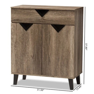 Wales Modern And Contemporary Wood Shoe Storage Cabinet Light Brown - Baxton Studio 3 Wales Modern And Contemporary Wood Shoe Storage Cabinet Light Brown - Baxton Studio
