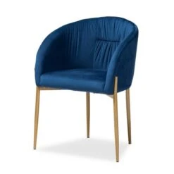 Ballard Velvet Fabric Upholstered Metal Dining Chair - Baxton Studio -Home Furniture Shop-Baxton Studio GUEST f4eaf873 c9ba 4080 b70d 81e7bd76cbdb