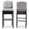 Set Of 2 Ginaro Modern And Contemporary Fabric Button Tufted Upholstered Swivel Barstools - Gray - Baxton Studio -Home Furniture Shop-Baxton Studio GUEST f4f0156c e5b3 4958 963d 5df5f35d50c5