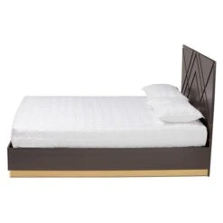 Queen Arcelia Two-Tone Wood Platform Bed Walnut Brown/Gold - Baxton Studio -Home Furniture Shop-Baxton Studio GUEST f4f4e25a 25d7 4caa b0a9 8d5e4e740a71