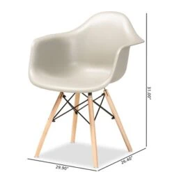 4pc Galen Plastic And Wood Dining Chair Set - Baxton Studio -Home Furniture Shop-Baxton Studio GUEST f5f46447 5dc3 41a1 958f 180211302227