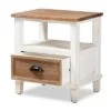 Glynn Wood 1 Drawer Nightstand White/Brown - Baxton Studio 2 Glynn Wood 1 Drawer Nightstand White/Brown - Baxton Studio -Home Furniture Shop-Baxton Studio GUEST f63fd92f b03b 4c52 a04b 4835d2054538