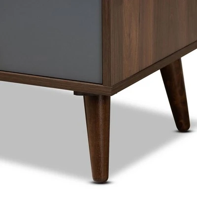 Garrick Two-Toned Wood 1 Drawer TV Stand For TVs Up To 50" Gray/Walnut Brown - Baxton Studio 8 Garrick Two-Toned Wood 1 Drawer TV Stand For TVs Up To 50" Gray/Walnut Brown - Baxton Studio - Image 6