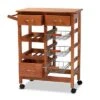 Crayton Wood And Metal Mobile Kitchen Storage Cart Oak Brown/Silver - Baxton Studio 2 Crayton Wood And Metal Mobile Kitchen Storage Cart Oak Brown/Silver - Baxton Studio -Home Furniture Shop-Baxton Studio GUEST f6c0fefa 51c1 450f a9fa c904dd2a551c