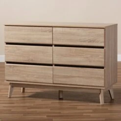 Mirren Light Oak 6 Drawer Dresser Brown, Dark Gray - Baxton Studio -Home Furniture Shop-Baxton Studio GUEST f6f079fc febc 4261 8cfe 5e15eb59732a