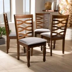 Set Of 4 Elijah Dining Chair Gray/Walnut - Baxton Studio -Home Furniture Shop-Baxton Studio GUEST f7529b71 aa04 4305 a924 49c9801722fb