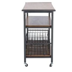 Lancashire Wood & Metal Kitchen Cart Brown - Baxton Studio -Home Furniture Shop-Baxton Studio GUEST f76ec6ca 8254 45bd 8738 8d2f7e686c61