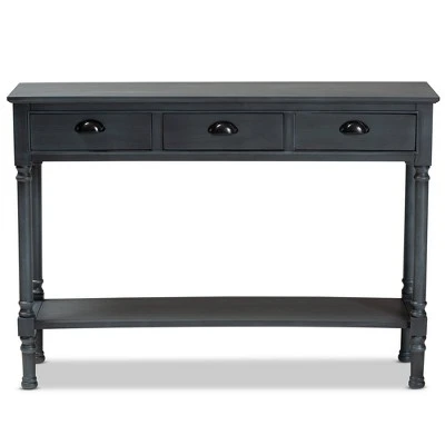 Garvey Wood 3 Drawer Entryway Console Table - Baxton Studio 4 Garvey Wood 3 Drawer Entryway Console Table - Baxton Studio - Image 2