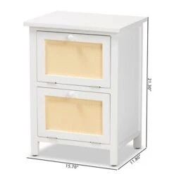 Sariah Wood Rattan 2 Door Nightstand White - Baxton Studio 22 Sariah Wood Rattan 2 Door Nightstand White - Baxton Studio -Home Furniture Shop-Baxton Studio GUEST f8e9593b 3d90 459a bf27 8391b960899c