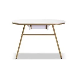 Mabel Metal Console Table With Faux Marble Tabletop Gold - Baxton Studio -Home Furniture Shop-Baxton Studio GUEST f97bef0c 03cf 44a8 bcf8 4b4418c6198e