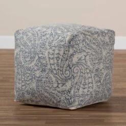 Juvita Handwoven Cotton Paisley Pouf Ottoman - Baxton Studio -Home Furniture Shop-Baxton Studio GUEST f9cb267c aba4 4e97 a845 0c857eb9564d