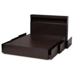 Queen 6 Drawer Blaine Wood Platform Storage Bed Dark Brown - Baxton Studio -Home Furniture Shop-Baxton Studio GUEST f9fc74a2 7aee 457b 9c7d 61dfb7d566c1