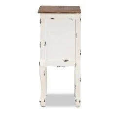 Levron Two-Tone And Antique Wood 2 Drawer Nightstand Walnut Brown/Antique White - Baxton Studio