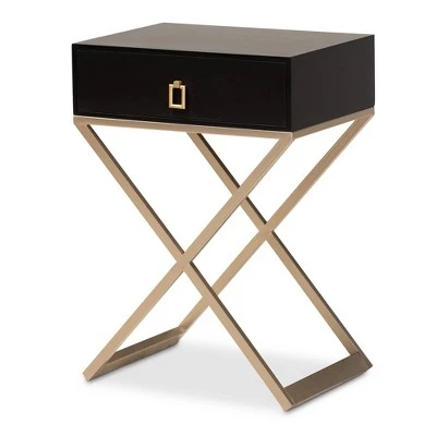 1 Drawer Patricia Brass Tone Metal Nightstand - Baxton Studio 11 1 Drawer Patricia Brass Tone Metal Nightstand - Baxton Studio - Image 9