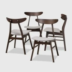 Set Of 4 Britte Fabric Upholstered Wood Dining Chairs - Baxton Studio -Home Furniture Shop-Baxton Studio GUEST fabea9b3 7971 4cd0 be1c 4b2264381d48