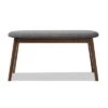 Baxton Studio Easton Mid Century Modern Walnut Finished Wood Fabric Upholstered Bench