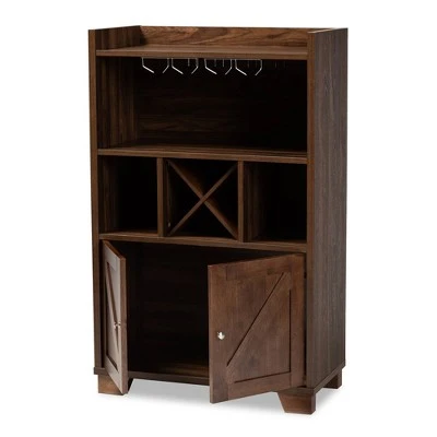 Carrie Walnut Finished Wood Wine Storage Cabinet Walnut - Baxton Studio 3 Carrie Walnut Finished Wood Wine Storage Cabinet Walnut - Baxton Studio