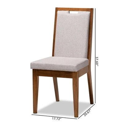 2pc Octavia Wood Dining Chair Set - Baxton Studio 10 2pc Octavia Wood Dining Chair Set - Baxton Studio - Image 8