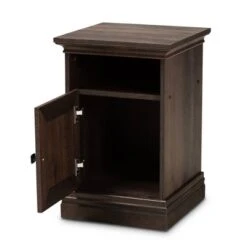 Nolan 1 Door Wood Nightstand Brown/Black - Baxton Studio