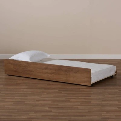 Twin Midori Wood Trundle Bed Walnut - Baxton Studio 6 Twin Midori Wood Trundle Bed Walnut - Baxton Studio - Image 4