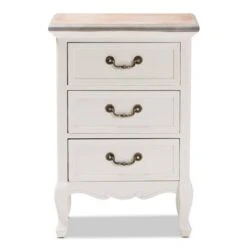 Capucine Two-Tone Natural Whitewashed Oak Finished Wood 3 Drawer Nightstand White - Baxton Studio 17 Capucine Two-Tone Natural Whitewashed Oak Finished Wood 3 Drawer Nightstand White - Baxton Studio -Home Furniture Shop-Baxton Studio GUEST feb87725 b861 4173 9786 a851892db471