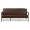 Bianca Mid-Modern Walnut Wood Distressed Faux Leather 3 Seater Sofa Dark Brown - Baxton Studio -Home Furniture Shop-Baxton Studio GUEST fec1e53e f027 4844 ade1 aac8dabc6201